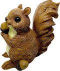 Brown Squirrel Statue with Acorn – Hand-Painted Polyresin Garden Figurine for Lawn, Patio & Planters – Rustic Outdoor Animal Décor