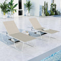 MFSTUDIO Outdoor Chaise Lounge Chairs of 2, Reclining Lounger Chairs with 5 Adjustable Positions, Pool Beach Lounge Chairs, Textilene, Outdoor Lounger Seating Furniture