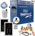 SteamSpa 9kW Steam Sauna Generator Executive Bundle 240V Steam Generator with Touch Pad, Steamheads, Pressure Relief Valve, Built-in Auto Drain, LED Light, Filter and Quick Install Kit EXT900CH-A