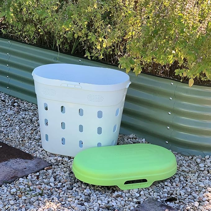 Vego Garden In-Ground Worm Composter Outdoor Farm Compost Bin 8 Gallons BPA-Free Composting System for Raised Garden Beds, Lime