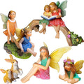 Mood Lab Fairy Garden - Miniature Family Kit Figurines & Accessories - Fairies Statue Set of 6 pcs - Outdoor or House Decor
