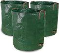 Gardzen 3-Pack 72 Gallon Yard Waste Bags, Reusable Heavy Duty Collapsible Garden Leaf Bags with Plastic Ring, Stand-Up Yard Waste Bin for Leaves, Lawn Debris & Grass Clippings, PE Material