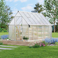 8'X14' Aluminum-Framed Polycarbonate Greenhouse, Heavy Duty Polycarbonate Greenhouse with Quick Setup Structure and Roof Vent, Large Enhanced Aluminum Greenhouses Kit for Outdoors