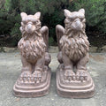 Zaer Ltd. Set of 2 Garden Griffin Statues, Magnesium-Cement Sculptures, 28.3" H Outdoor Entrance Decor (Antique Rust)