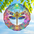 FLAGWIX Christmas Dragonfly Gifts for Women - 3D Stainless Steel Metal Wind Spinners 12 in - Dragonfly Wind Spinners Outdoor, Yard Garden Decor for Outside, Christmas Garden Gifts for Mom Grandma