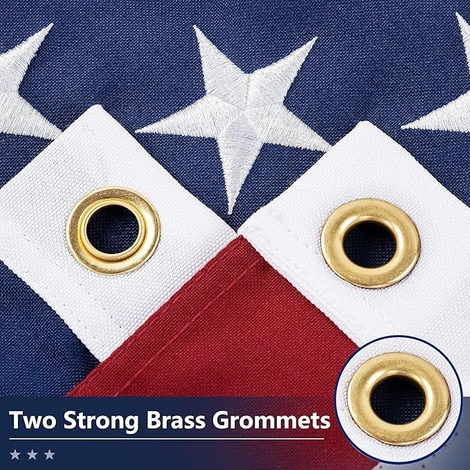 American Flag for Outside 4x6 Ft - TearProof Series Outdoor Use US Flags - Long Lasting, Fade Resistant - Thick Spun Polyester USA Banner - High Wind United States Flag - Embroidered Stars, Sewn Stripes, Brass Grommets
