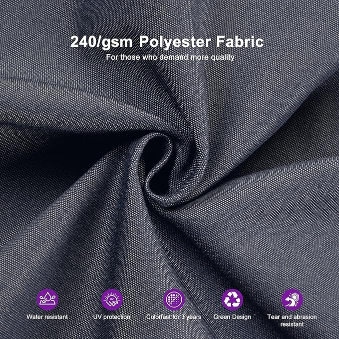 PURPLE LEAF 9' x 12' Cantilever Patio Umbrella Outdoor Umbrella with 280lbs Base Large Rectangular Windproof Offset Umbrella for Pool Deck Garden, Graphite Grey