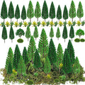 30 Pieces Model Trees Mixed 1.7-6 inch Fake Miniature Trees and Artificial Moss Rocks Diorama Architecture Mini Tress for Crafts Building Model Railway Scenery Landscape Supplies