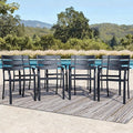 Patio Dining Chairs Set of 8, Black Stackable Outdoor Dining Chairs with Armrest and Wide Back, Wrought Iron Patio Furniture Chairs for Lawn, Backyard, Garden & Deck, Supports 300 LBS
