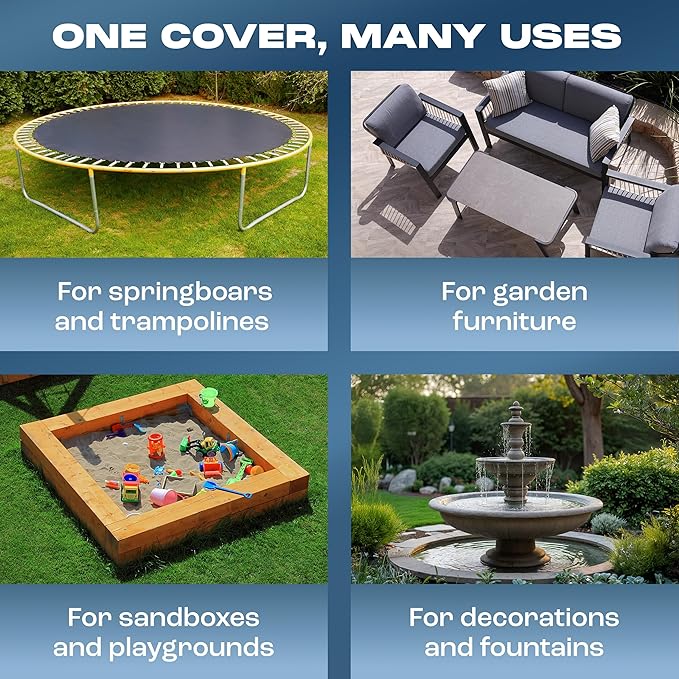 Yankee Diamond Series Pool Covers for Above Ground Pools | All-Weather, Windproof, Light 10ft Round Pool Cover w/ 4 Screw-In Pegs, 4 Ropes | 3 Mounting Methods, Strong Fastenings for Triple Protection