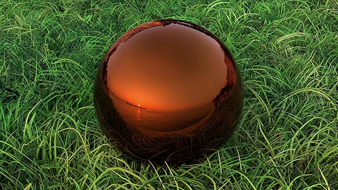 Lulu Decor, Copper Stainless Steel Gazing Mirror Ball Size 16, Smooth Reflective Shiny Garden Decoration Globe