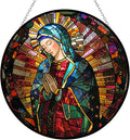 Customized Virgen De Guadalupe Stained Glass Suncatcher Window Hanging, Gothic Christmas Ornaments for Fiction Lovers, Dinosaur Room Decor for Nursery New Home Gifts