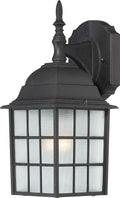 Nuvo Lighting 60/4906 Adams One Light Wall Lantern/Arm Down 100 Watt A19 Max. Frosted Glass Textured Black Outdoor Fixture