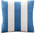 Austin Horn Classics Sunbrella Cabana Stripe White/Blue, Zippered 18-inch x 18-inch Pillow Cover ONLY (Set of 2) Indoor/Outdoor, Fill Sold Seperately
