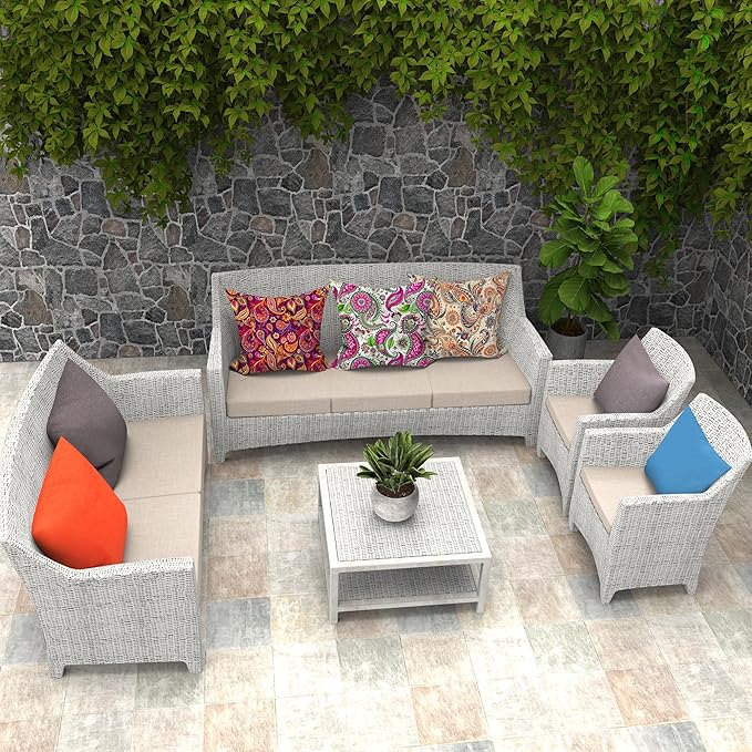 Outdoor Pillows Set of 2, 12''×20''Waterproof Throw Pillow for Patio Furniture, Feathers and Down Filled Outside Decorative Pillows Inserts for Garden, Porch Swing, Couch and Sofa