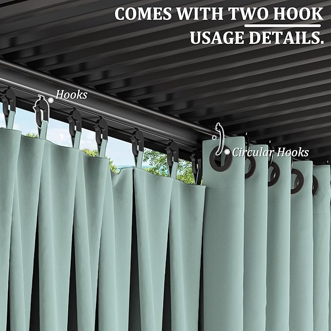Gazebo Universal Replacement Privacy Curtain,10'×12' Gazebo Outdoor Waterproof Curtains, 4-Panels Sidewall Curtains with Double Zipper for Patio Canopy, Garden and Backyard (Curtain Only)