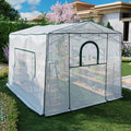 8.7'x 6.6'x 7' Small Walk-in Greenhouse for Outside & Indoor with 2 Roll-up Zipper Doors, 4 Ventilated Mesh Windows, Patio Plant Gardening Greenhouse for Backyard
