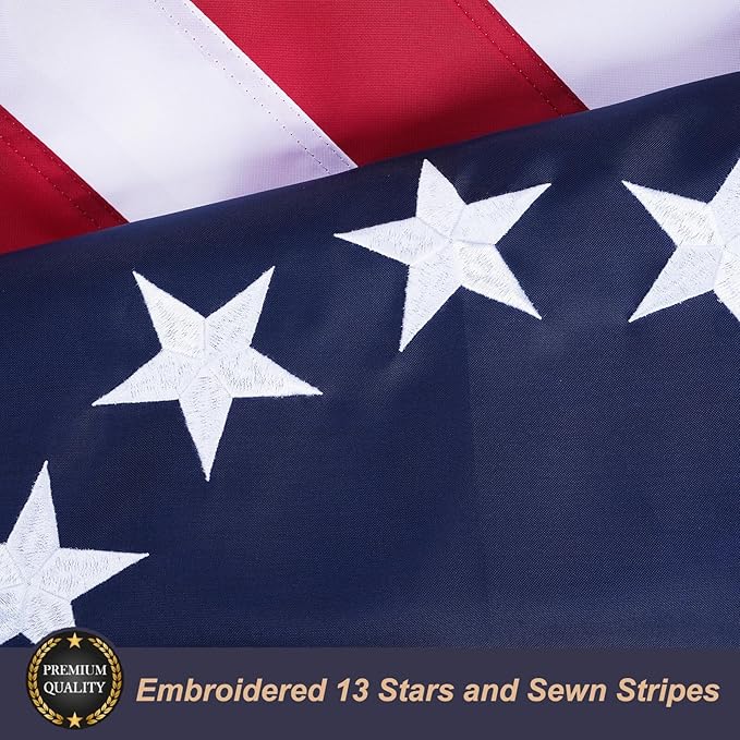 Homissor Betsy Ross Flag 5x8 Feet Embroidered 13 Star American Flags for 250th Anniversary Heavy Duty Outdoor Colonies Banner for Outside