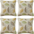 Outdoor Sunbrella Decorative Pillows Pack of 4, 16" x 16" Outdoor Pillow Set for Couch Bed Throw Patio Sofa, Momento Spring