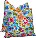 RSH DECOR: Square Throw Pillows Set of 2 | 24” x 24” | All-Weather Spun Fabric | Water and Fade-Resistant | Outdoor Accent Pillows for Patio Furniture | Gregoire Fresco