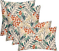 RSH Décor: Set of 4 Square and Lumbar Accent Pillows | Indoor/Outdoor All Weather Polyester Fabric | Reversible | 17” x 17” & 20" x 12" | Gould Red Blue Floral - Made in USA