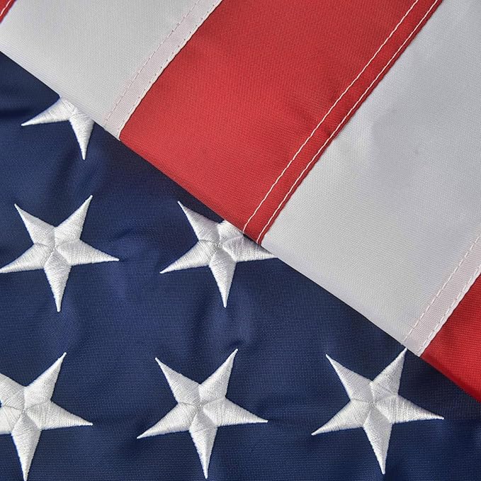 American Flags for Outside 6x10 Ft, Large US USA Flag with Vivid Color, Heavy Duty Material, Brass Grommets, Embroidered Stars, Perfect for Outdoor Use