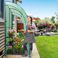 EAGLE PEAK 3 Tier Lean to Portable Greenhouse, Heavy-Duty Indoor & Outdoor Garden with Wire Shelves, 2 Roll-Up Zipper Doors, Easy Assembly, 79"x39"x83" Clear/Green PE Cover
