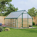 8X16 ft Polycarbonate Greenhouse with Aluminum Frame, Polycarbonate Greenhouse for Outdoors, Greenhouses with Ventilation and Rain Gutter, Aluminum Large Walk-in Greenhouses for Outside