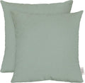 RSH DECOR: Sunbrella Square Throw Pillows Set of 2 | 24" x 24" | Water and Fade-Resistant Performance Fabric | Outdoor Pillow Covers with Down-Alternative Inserts | Made in USA (Cast Mist Green)