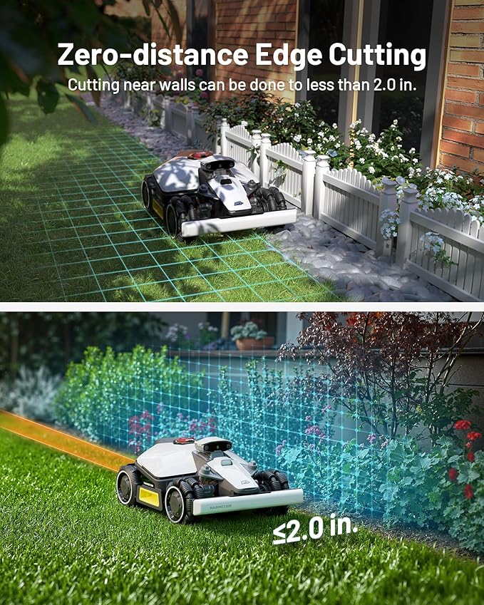 Mammotion LUBA mini AWD 800 Robot Lawn Mower with Replacement Blades, Mowing 0.2 Acre, All-Wheel-Drive for 80% Slope, UltraSense AI Vision+RTK Auto-Mapping, Cutting Height 0.8"-2.6"