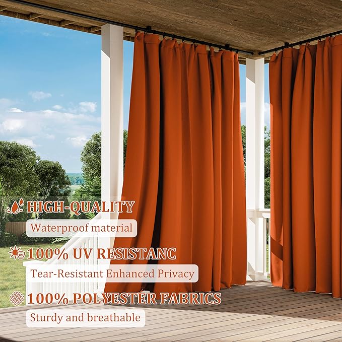 Gazebo Universal Replacement Privacy Curtain,10'×10' Gazebo Outdoor Waterproof Curtains, 4-Panels Sidewall Curtains with Double Zipper for Patio Canopy, Garden and Backyard (Curtain Only)