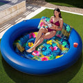 JAMBO Huge Round 76 x 76 Tanning Pool Lounger, Pool Float, Inflatable Sun Tanning Pool Float, Tanning Chair, Pool Floats Adult, Water Lounge Raft Pool Lounger Adults, Tanning Raft Sunchill Tanning Bed
