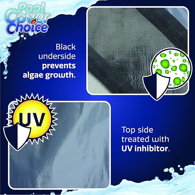 Winter Swimming Pool Cover for 12 ft x 21 ft Aboveground Oval Pool Size, Secure Choice Series, Solid Material, Color - Sandstone Tan, Pool Cover Choice 571221-4CHOICE