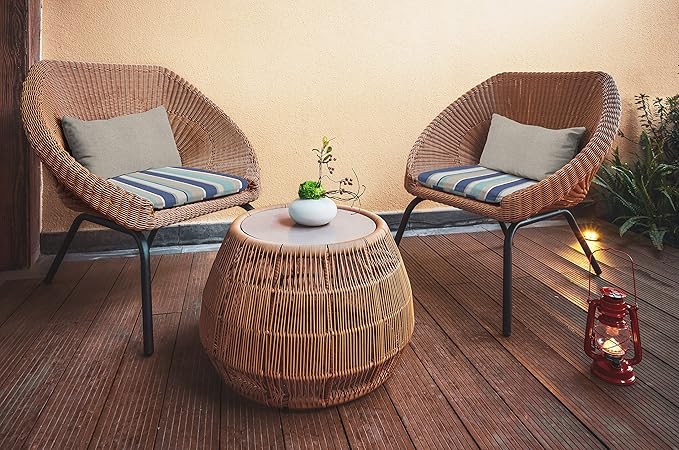 Honeycomb Outdoor Lumbar Pillow 2-Pack, 22 x 12, Solarvie Taupe Throw Pillows for Patio Furniture
