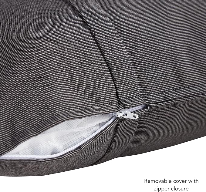 Greendale Home Fashions Sunbrella 20" Square Outdoor Throw Pillow with Removable Cover (Set of 2), Canvas Coal 2 Count