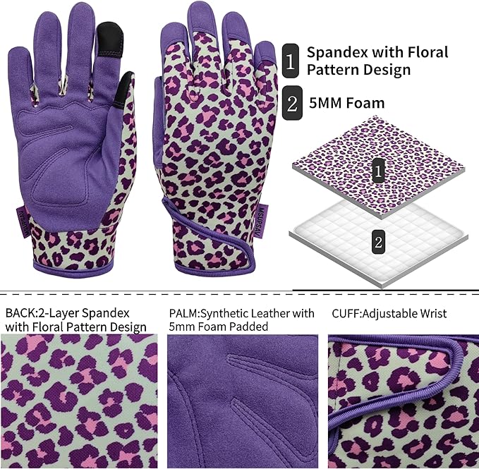 Thorn Proof&Puncture Resistant Gardening Gloves with Grip,Garden Glove for Women, Leather Yard Work Gifts