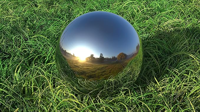 Lulu Decor, 2 pcs - 12 Silver Stainless Steel Gazing Mirror Ball, Smooth Reflective Shiny Garden Decoration Globe (2 Pc)