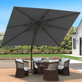 9' X 12' Cantilever Patio Umbrella 360°Rotation Rectangular Outdoor Large Offset Umbrellas Heavy Duty Windproof for Garden Deck Pool Backyard, Grey