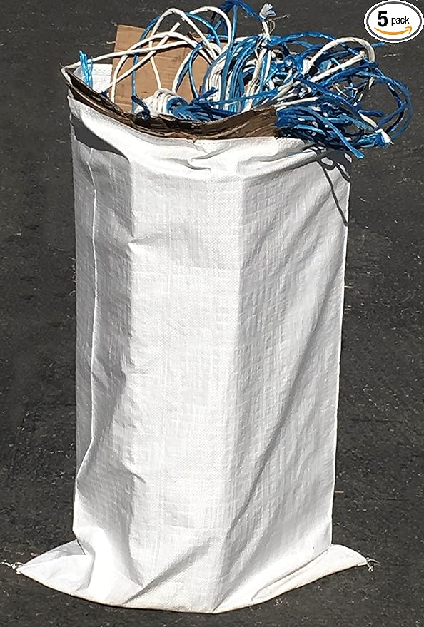 Sandbaggy Large Sandbags - Size: 25" x 40" - Thick Heavy Duty Contractor Bags, Heavy Duty Garbage Bags, Dumpster Bag, Construction Trash Bags, 6 mil (5 Bags)
