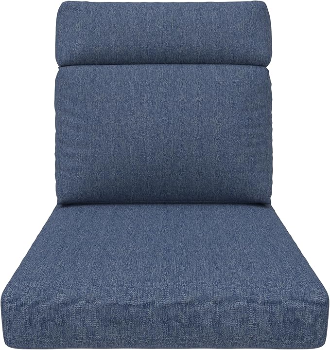 Covers & All Olefin Rectangle High Back Chair Cushion, 420 Denier Supportive Foam Seat and Poly Fill Back Outdoor High Back Chair Cushion, Water and for Patio High Back Chair Cushions