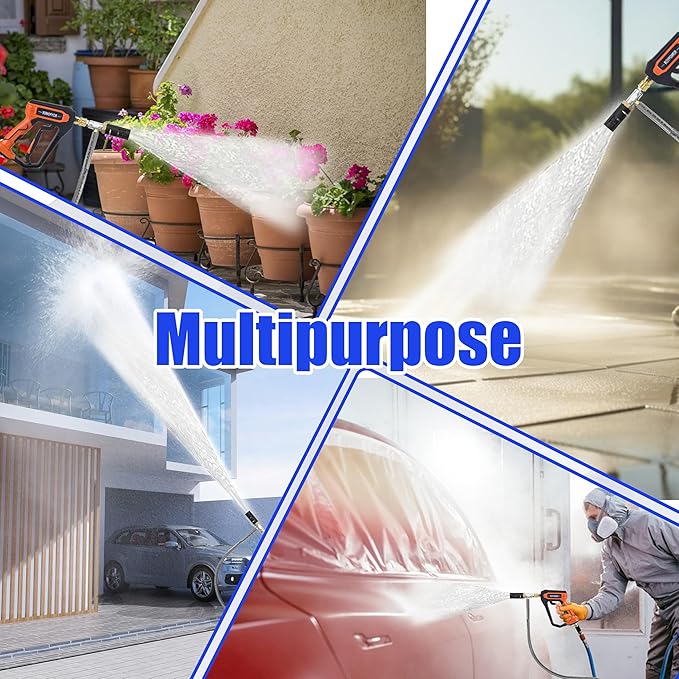 Adjustable Long Range Nozzle for Pressure Washer 4-4.5 GPM, Downstream Injection Spray Nozzle Kit, High Power Washing External Chemical Injector with 1/4” Quick Connect, 2500 to 4000 PSI