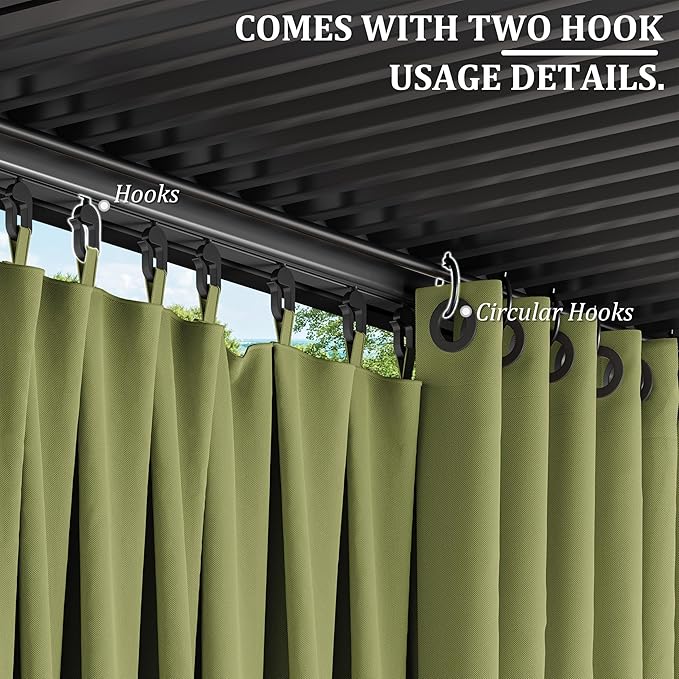 Gazebo Universal Replacement Privacy Curtain,10'×10' Gazebo Outdoor Waterproof Curtains, 4-Panels Sidewall Curtains with Double Zipper for Patio Canopy, Garden and Backyard (Curtain Only)