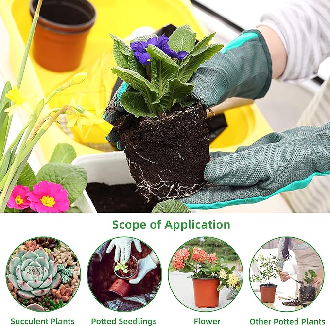 TDHDIKE 4" Small Plastic Plant Pots with 200 Red Seed Starting Pots for Indoor and Outdoor Planting