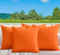 18" x 18" Throw Pillows, Outdoor Waterproof Pillows with Inserts, Square Decorative Pillows for Patio Furniture Garden Couch Sofa Home(Orange, Set of 4)