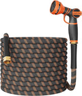 Giraffe Tools Garden Hose 75FT 1/2” Non-Expandable Lightweight Flexible Water Hoses Burst 600 psi with 9 Spray Function Nozzle Heavy Duty Hose