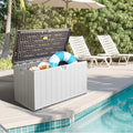 120 Gallon Pro Outdoor Storage Box, Waterproof & UV Resistant Resin Deck Box for Patio, Pool, and Garden, Lockable Bin for Cushions and Accessories, (Black)