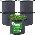 Epic Gardening Grow Bags with Handles (Unlined) - Heavy Duty Fabric Pots for Vegetables, Herbs & Flowers - Breathable Cloth Planters for Indoor & Outdoor Gardening, Moisture Retaining (5, 25 Gallon)