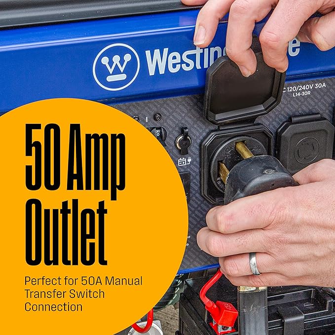 Westinghouse 12500 Peak Watt Tri-Fuel Home Backup Portable Generator, Remote Electric Start, Transfer Switch Ready, Gas, Propane, and Natural Gas Powered