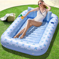 SLOOSH Inflatable Tanning Pool Lounger Float, 70" x 46" Pool Floats Adult with Pillow, 4 in 1 Suntan Tub Raft Floatie,Sunbathing Bed Lounge for Water Blow Up Ball Pit Party Gifts
