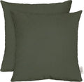 RSH DECOR: Sunbrella Square Throw Pillows Set of 2 | 17" x 17" | Water and Fade-Resistant Performance Fabric | Outdoor Pillow Covers with Down-Alternative Inserts | Made in USA (Cast Ivy Green)